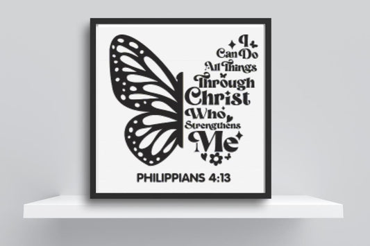 Philippians Scripture butterfly cross stitch pattern