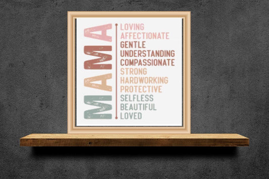 Vertical mama cross stitch pattern