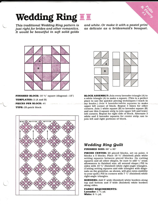Vintage Wedding Ring Oxmoor Quilt Pattern