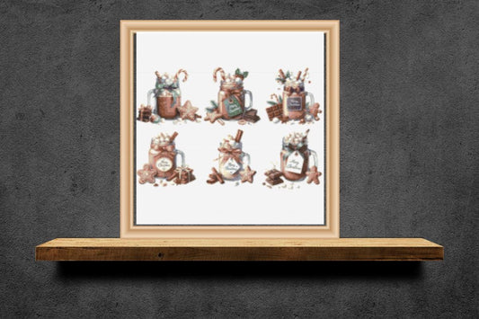 Christmas Mason Jar cross stitch pattern