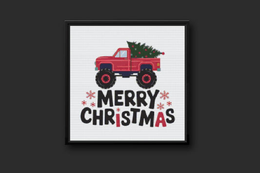 Merry Christmas Cross stitch pattern