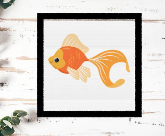 Orange Fish cross stitch pattern