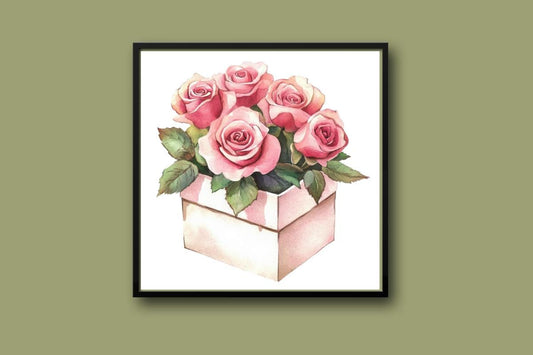 Rose in a box Cross stitch pattern