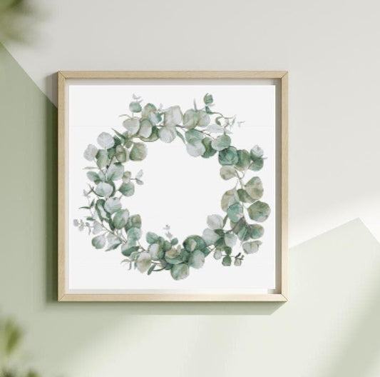 Eucalyptus wreath  cross stitch pattern