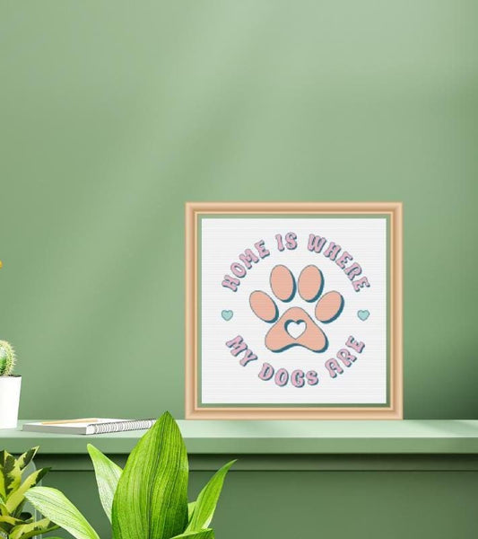 Home is where dogs are Cross stitch pattern