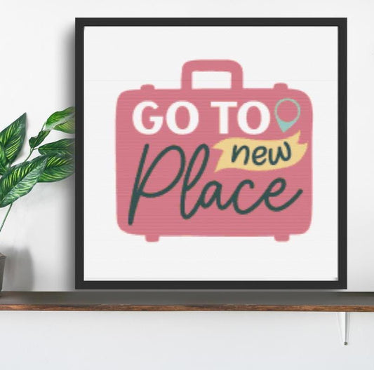 go to new places travel cross stitch pattern